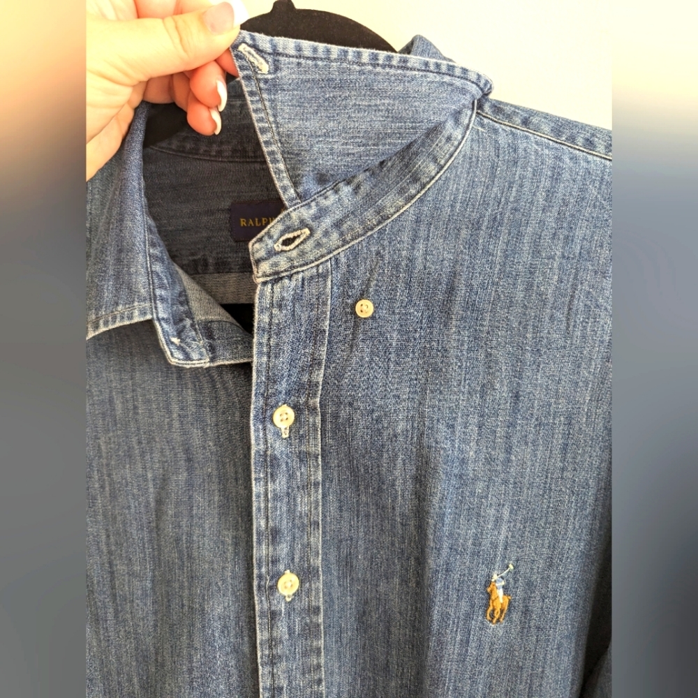 Polo Ralph Lauren Classic-Fit Solid Denim Shirt - Picture 8 of 9